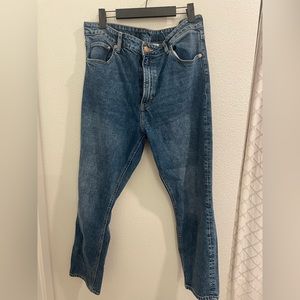 H&M dark-washed straight leg jeans